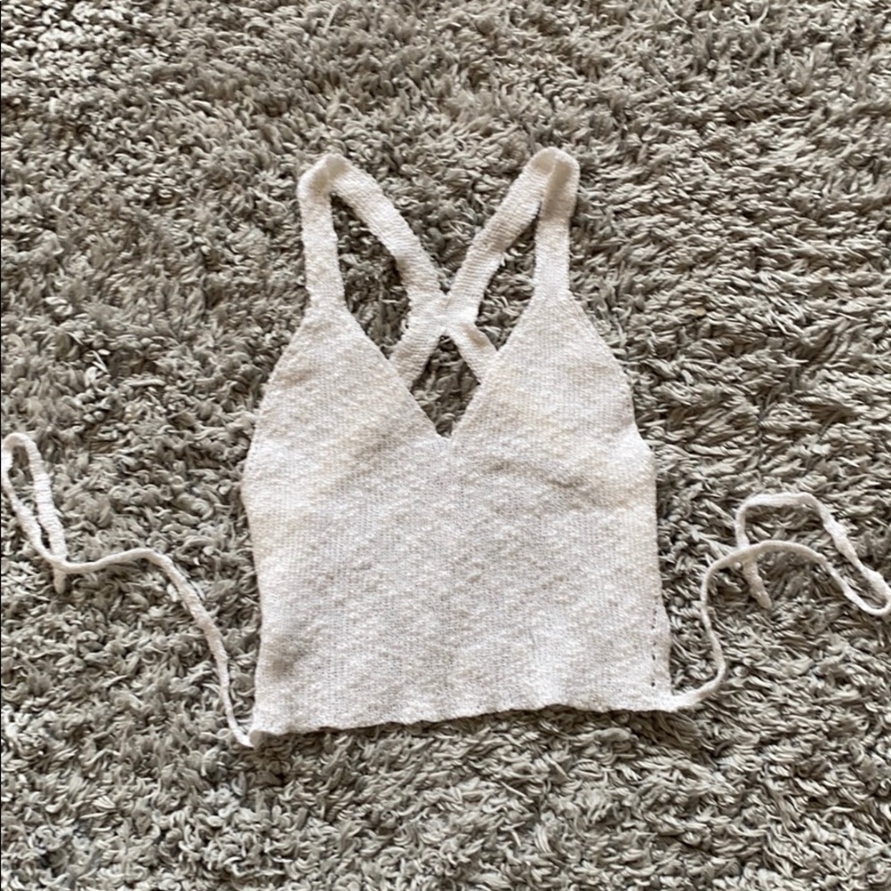 Open back white tank